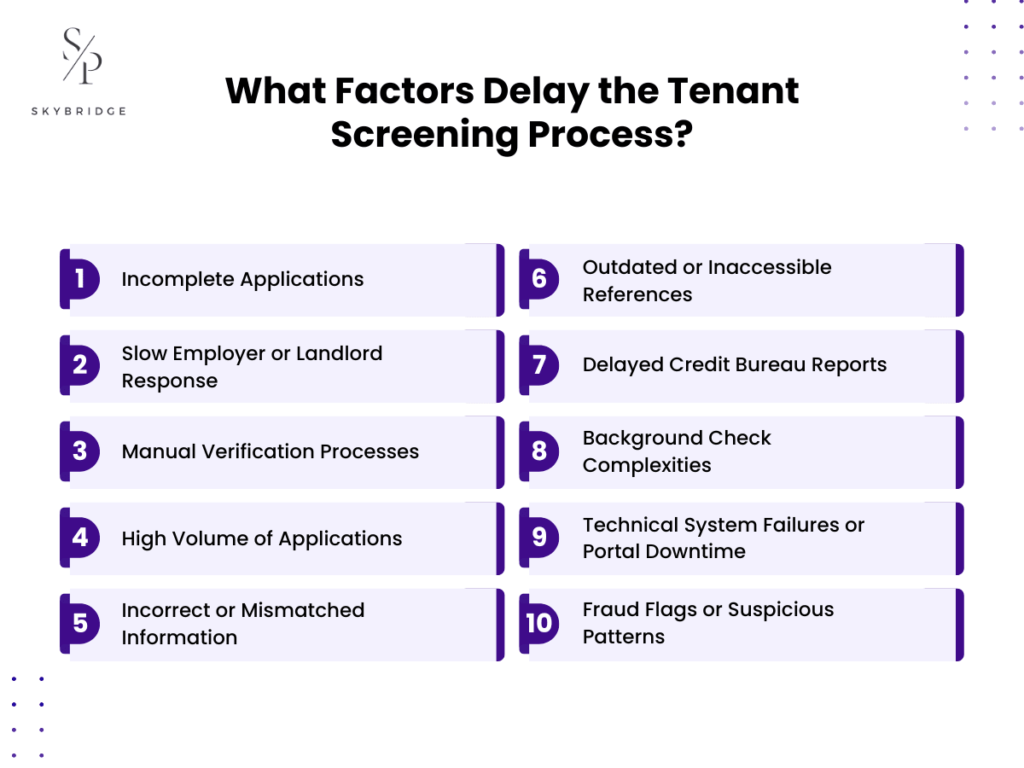 factors that delay tenant screening process
