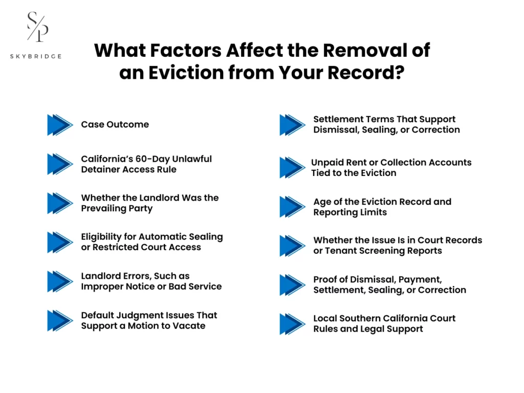 common factors affecting the removal of an eviction from your record